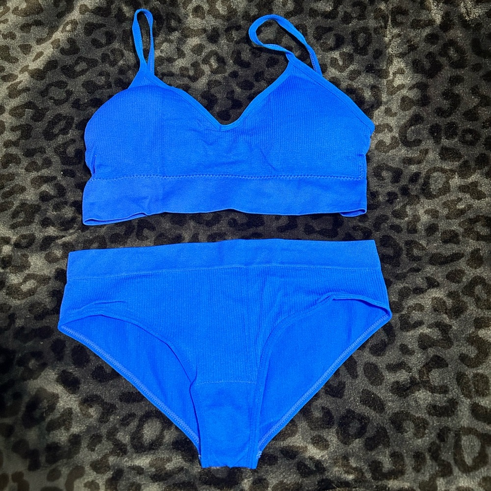 Bralette/panty set - bright blue
